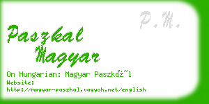 paszkal magyar business card